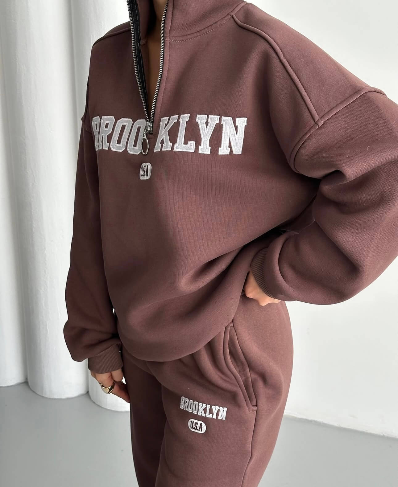 Brooklyn Yarım Fermuarlı Eşofman Takımı