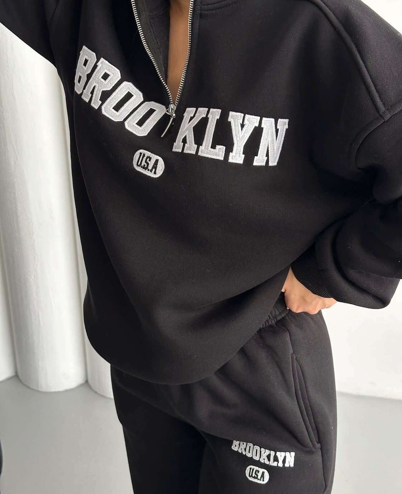 Brooklyn Yarım Fermuarlı Eşofman Takımı