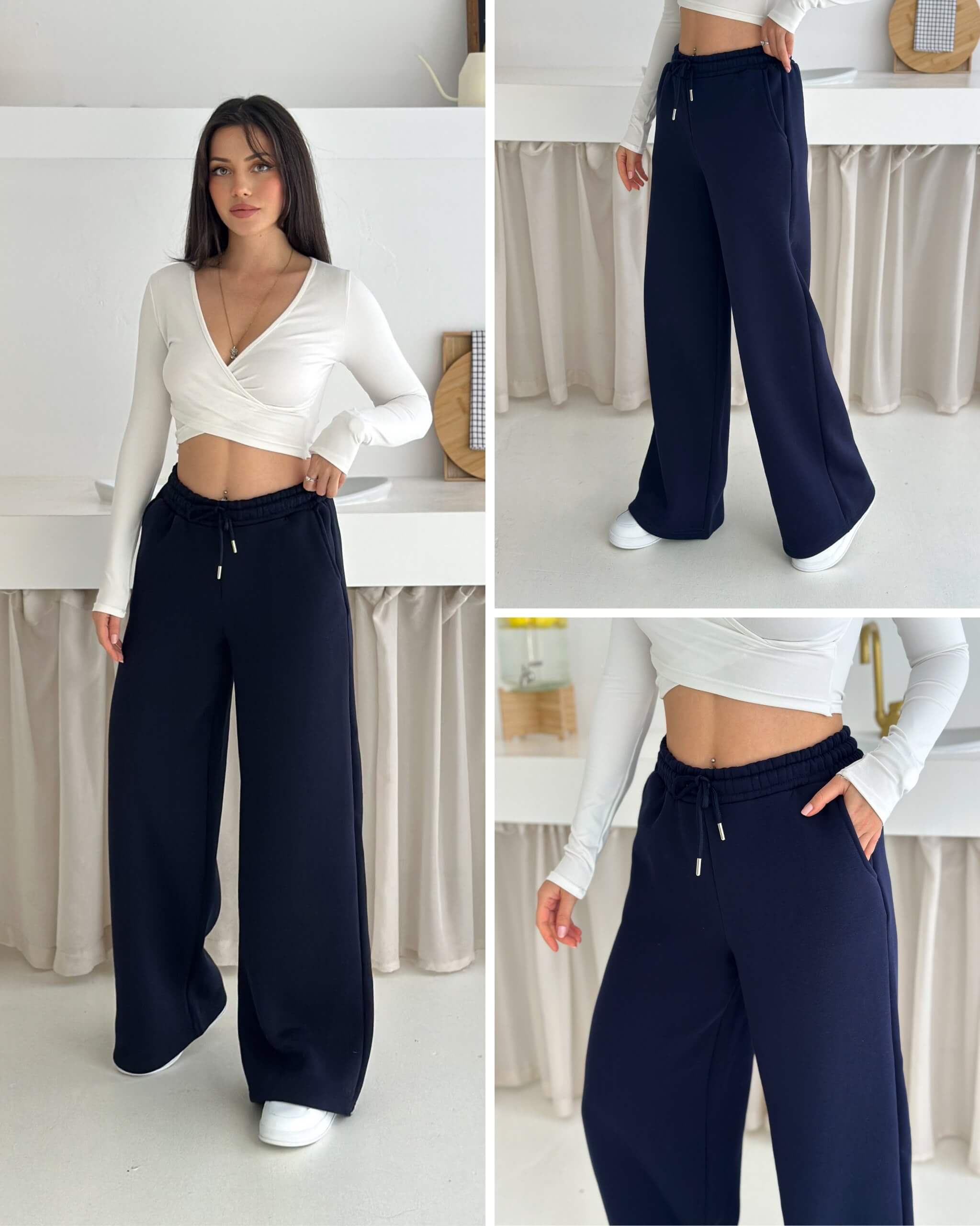 3 İplik Şardonlu Plazzo Pijama