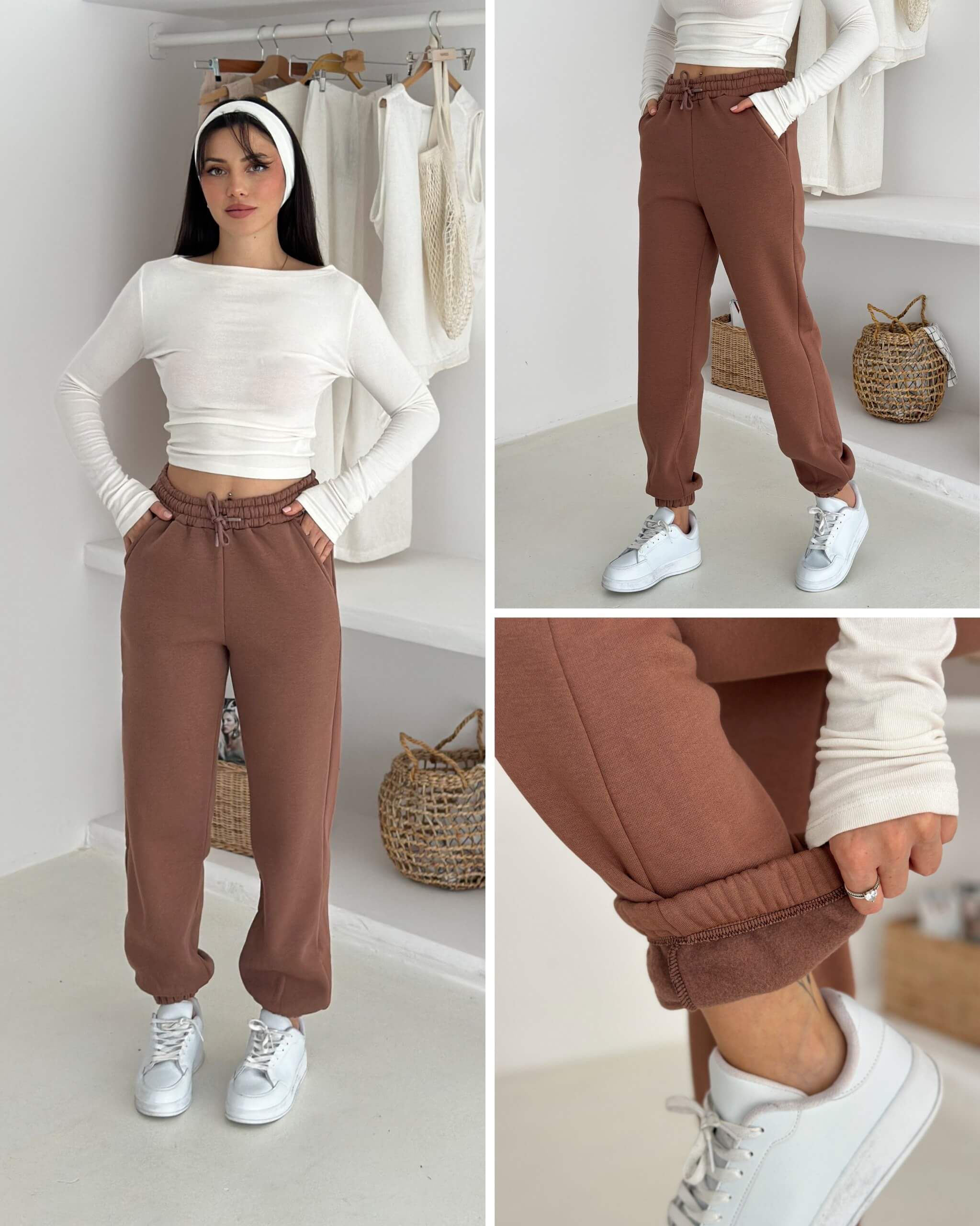 3 İplik Şardonlu Lastikli Paça Pijama