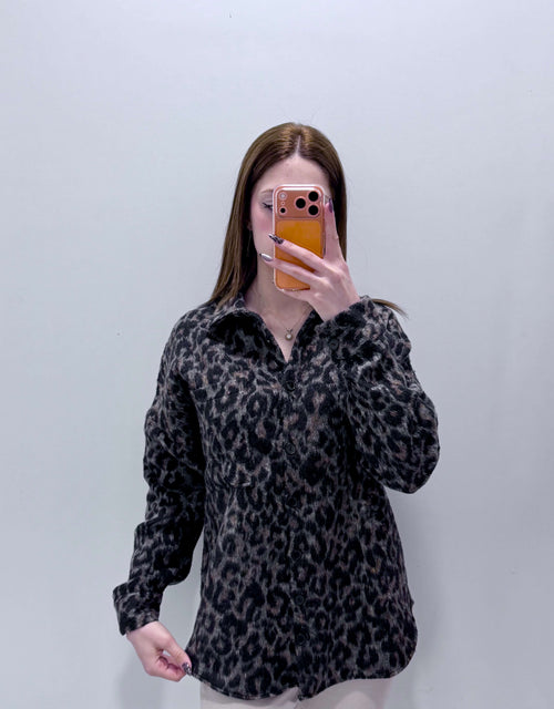 Leopar Desenli Oduncu Gömleği