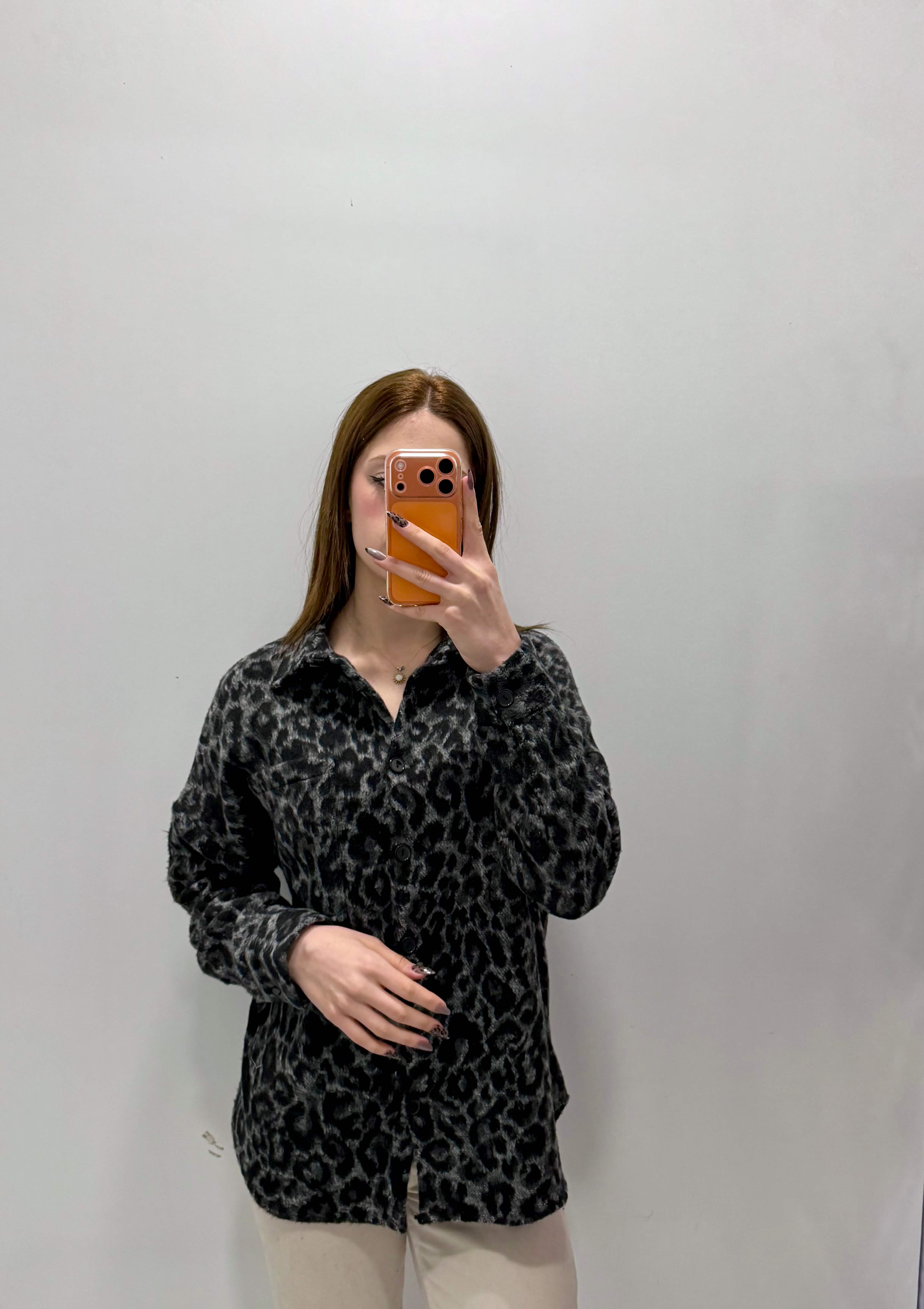 Leopar Desenli Oduncu Gömleği