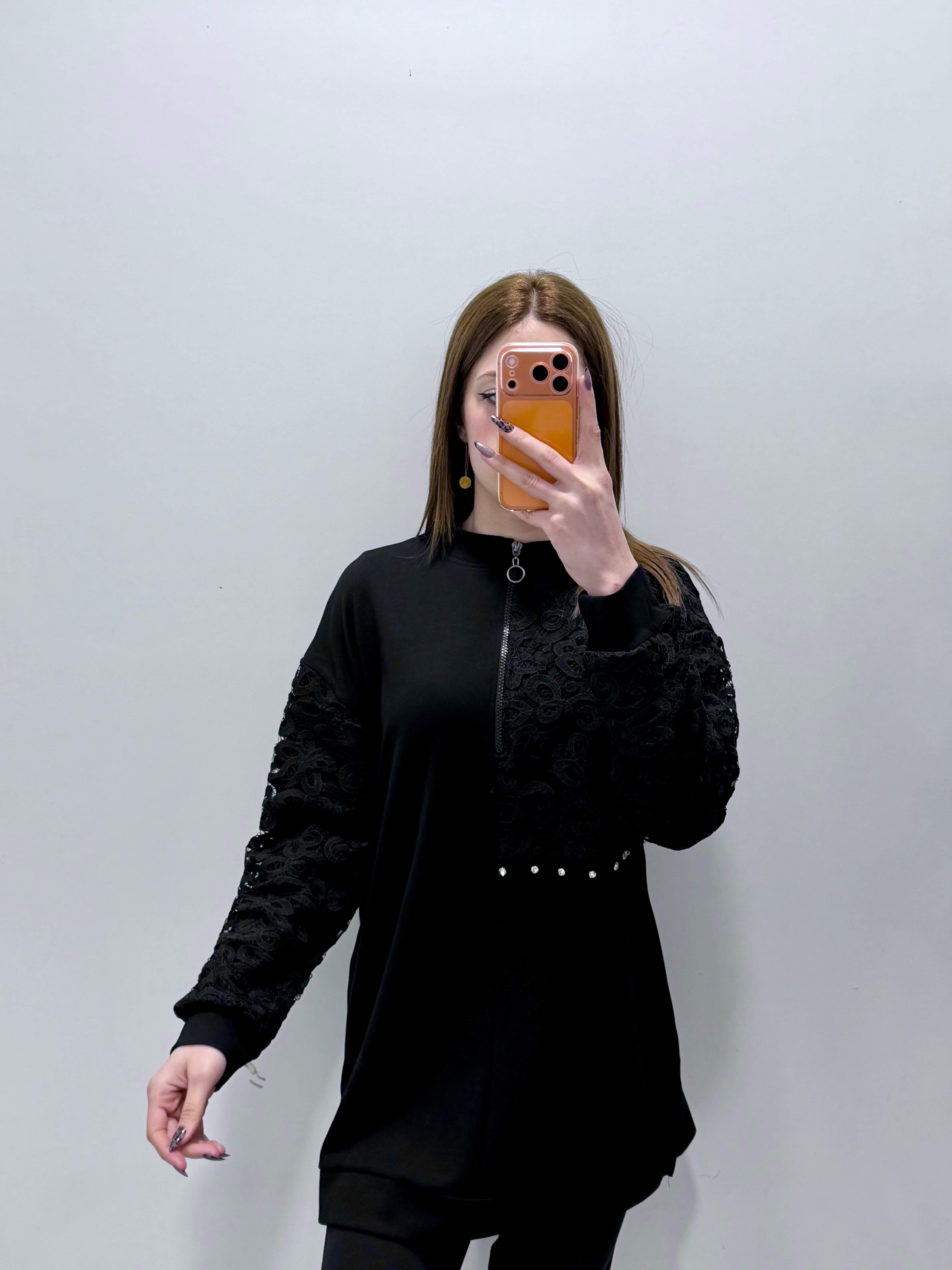 Yarım Fermuarlı Tesettür Tunik