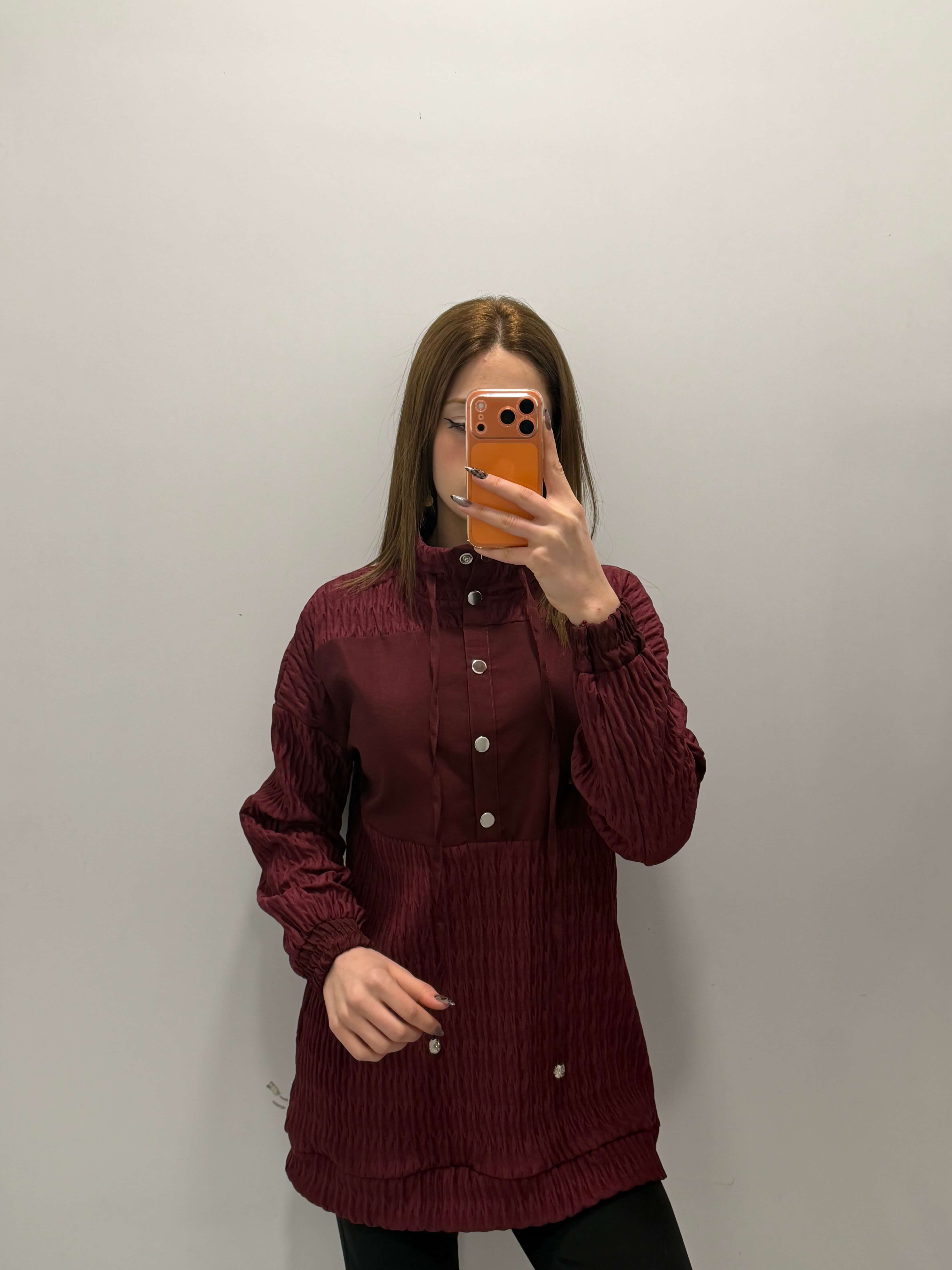 Yarım Düğmeli Tesettür Tunik