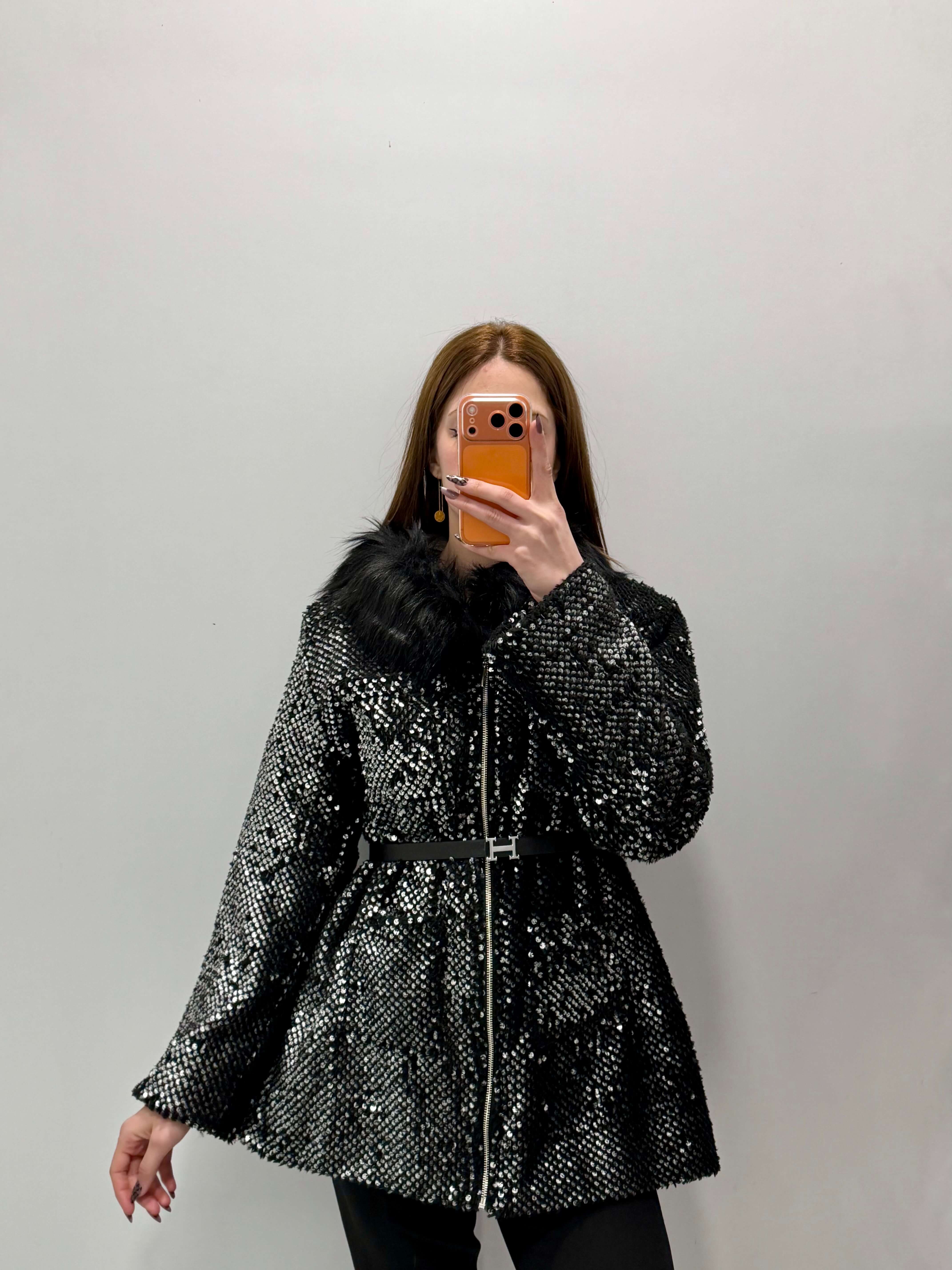 Kürk Yakalı Pullu Ceket