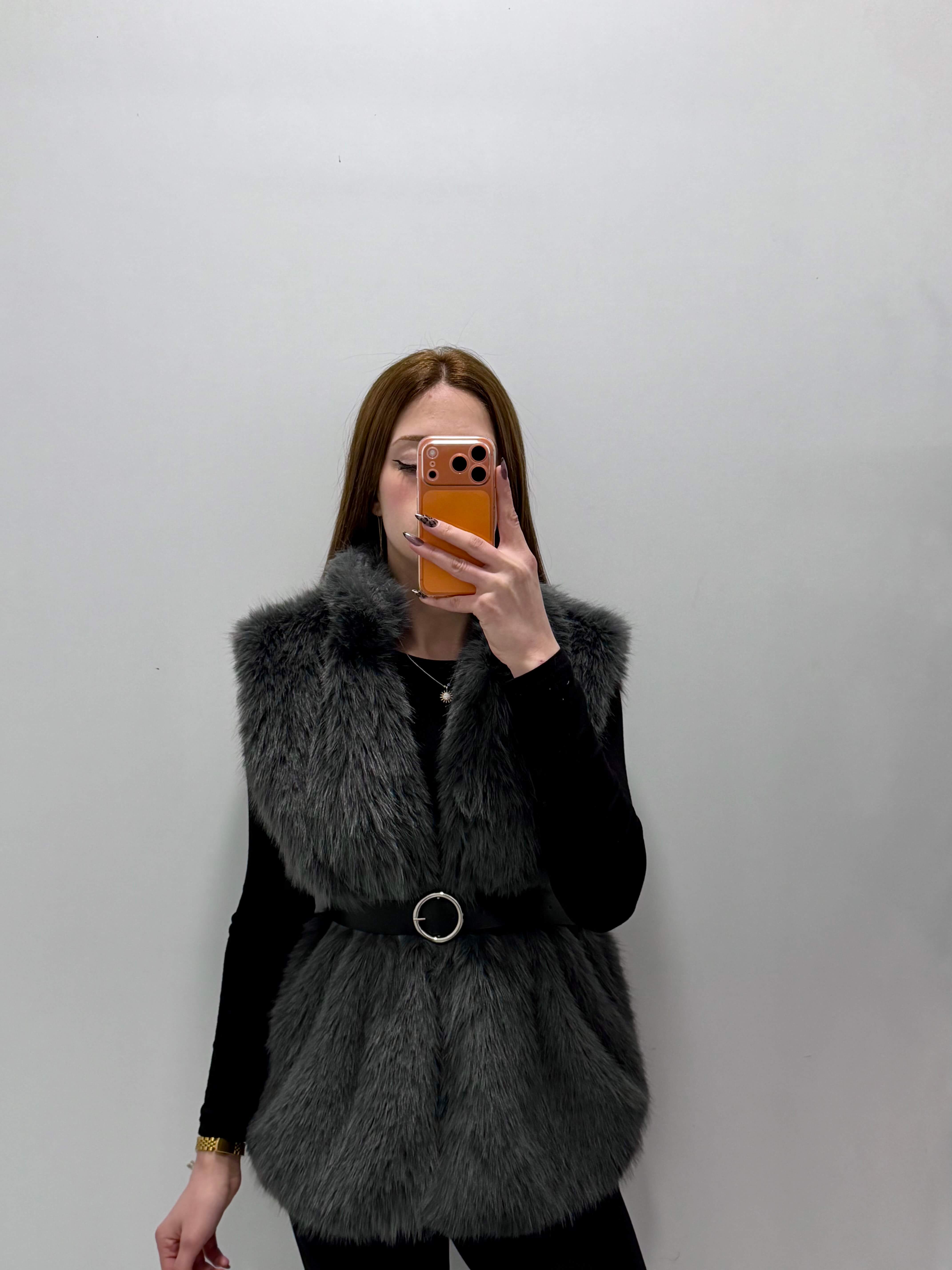 Kürklü Kemerli Yelek