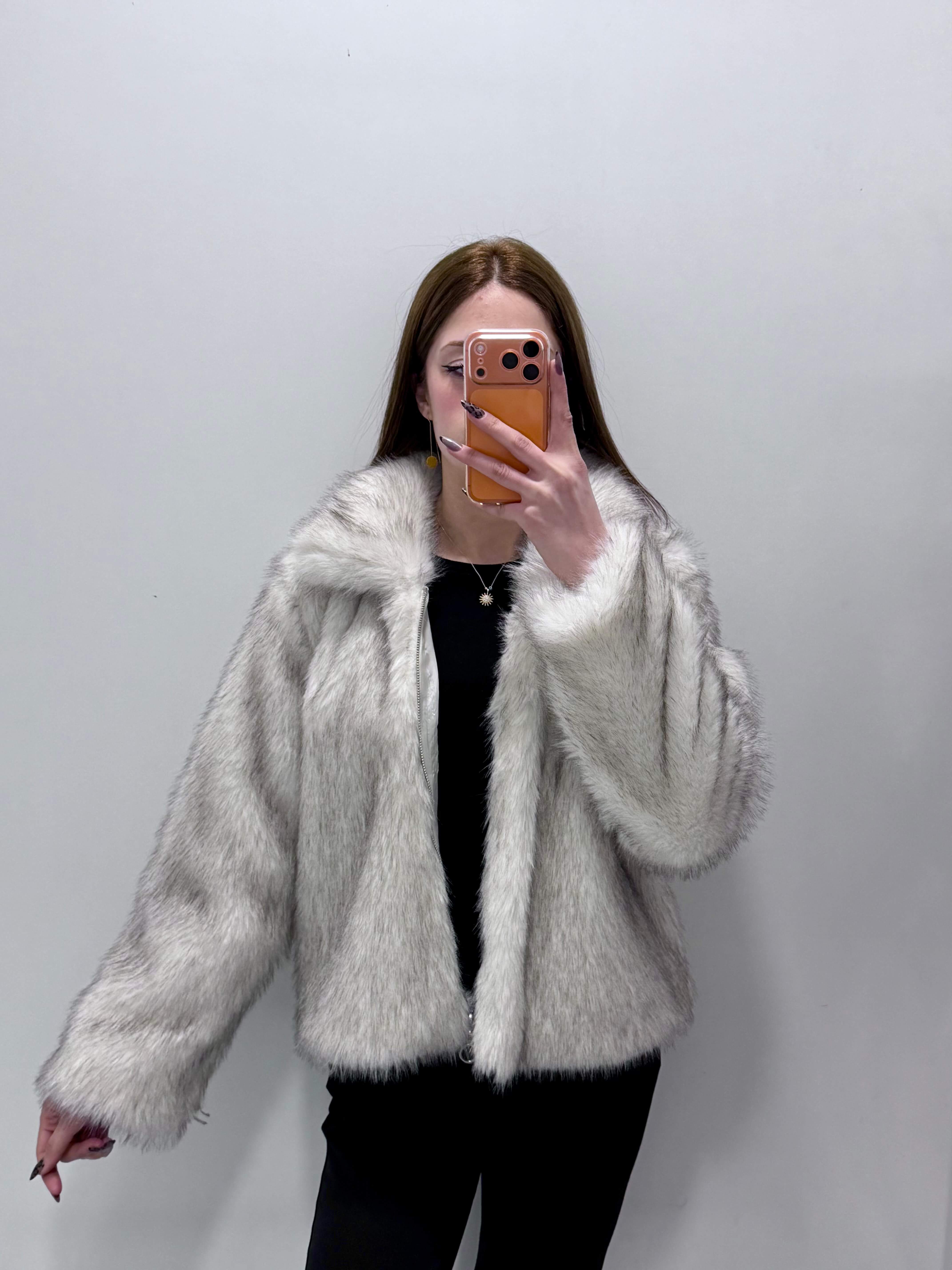 Fermuarlı Kısa Kürk