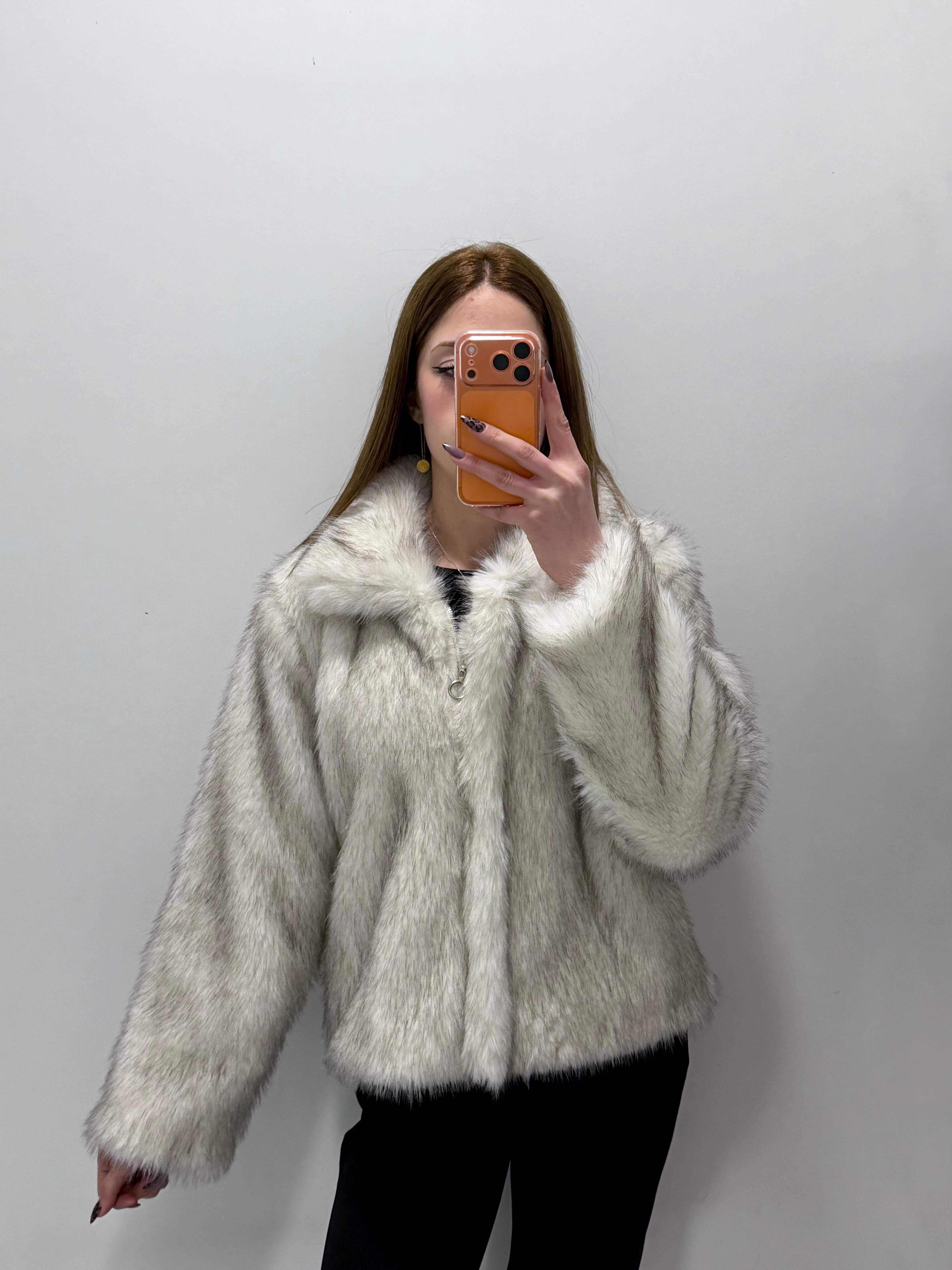 Fermuarlı Kısa Kürk