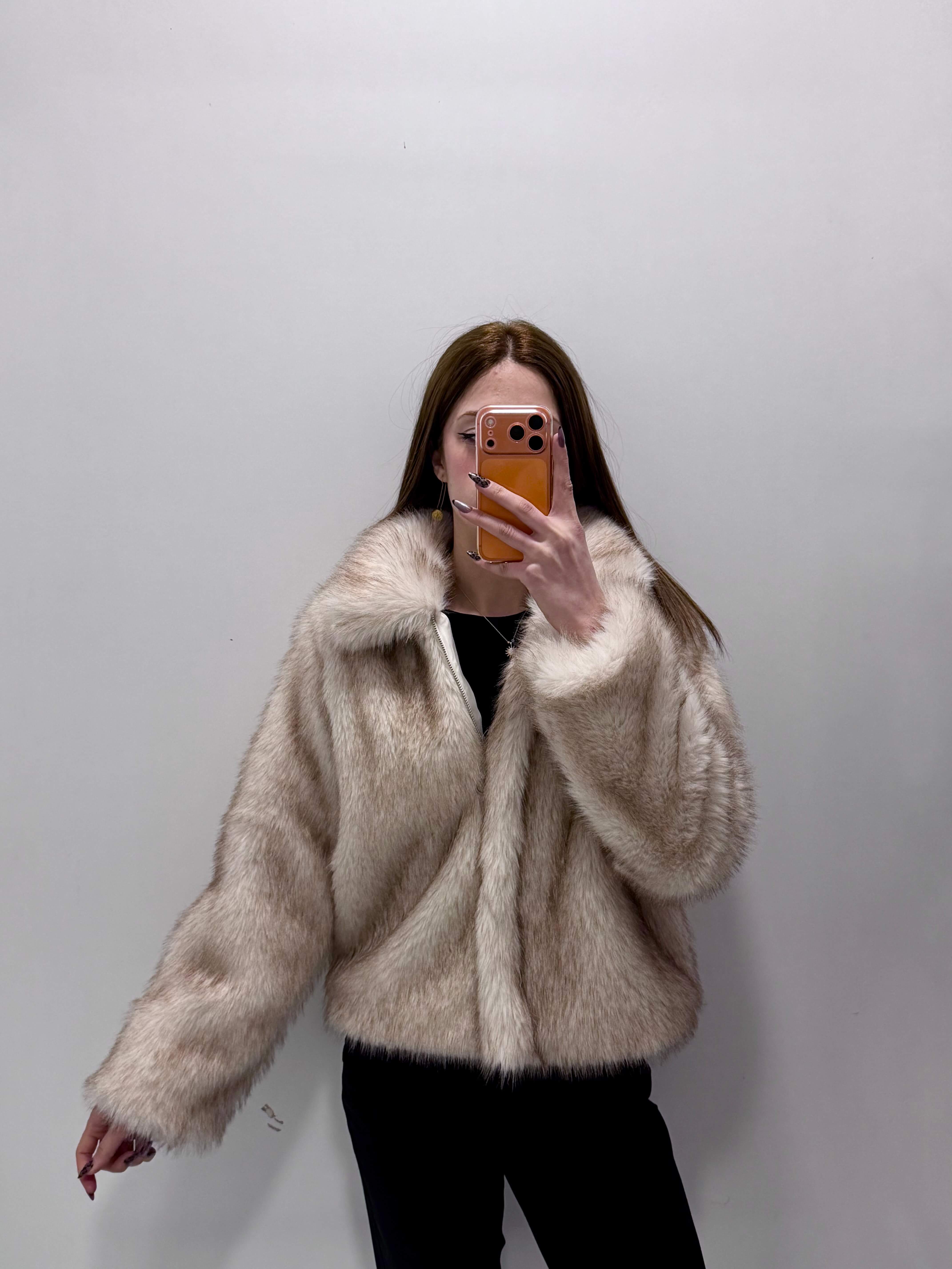 Fermuarlı Kısa Kürk