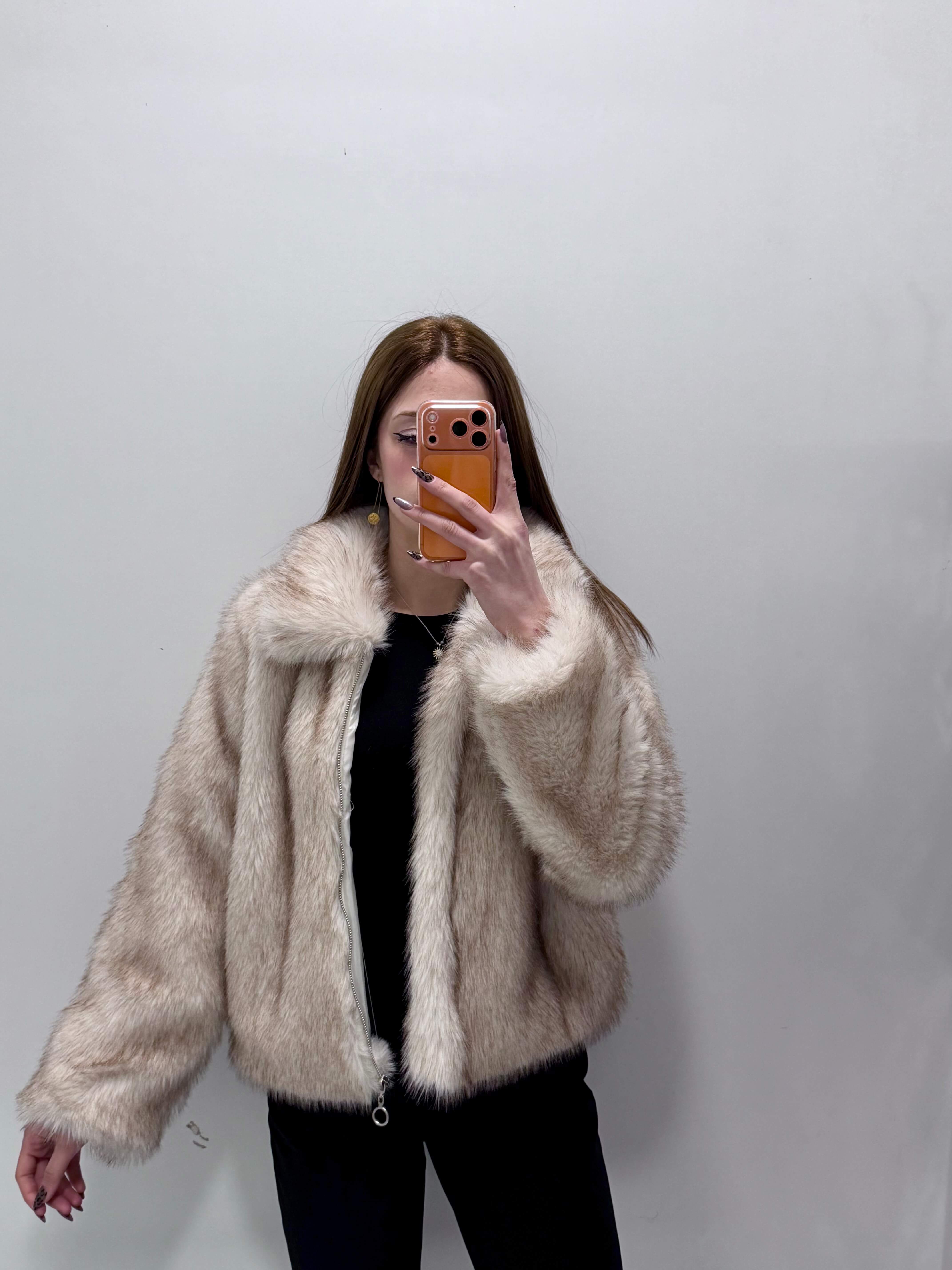 Fermuarlı Kısa Kürk